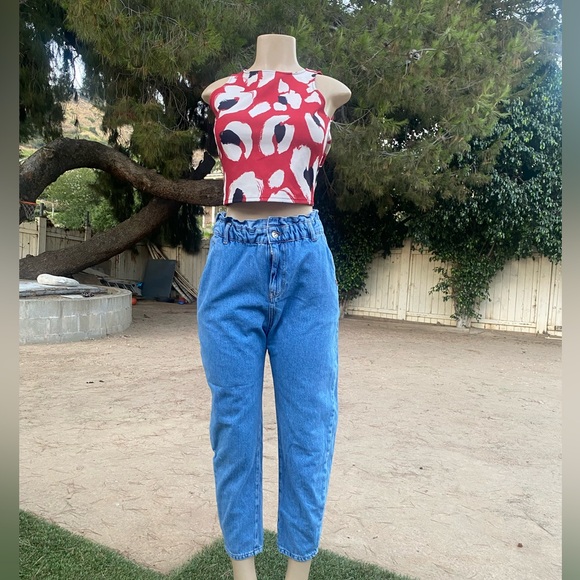 Zara elastic waist hight rise jeans - Picture 3 of 8